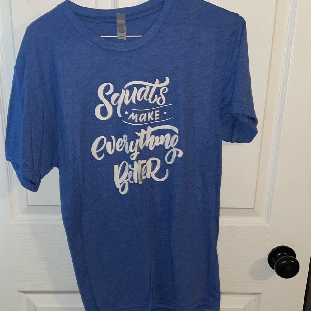 Next Level Apparel Royal Blue Short Sleeve Tee with White Script